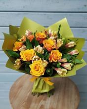 Букет цветов из:  Альстромерии и Розы #REPLACE_PRED# поселок им. Кирова