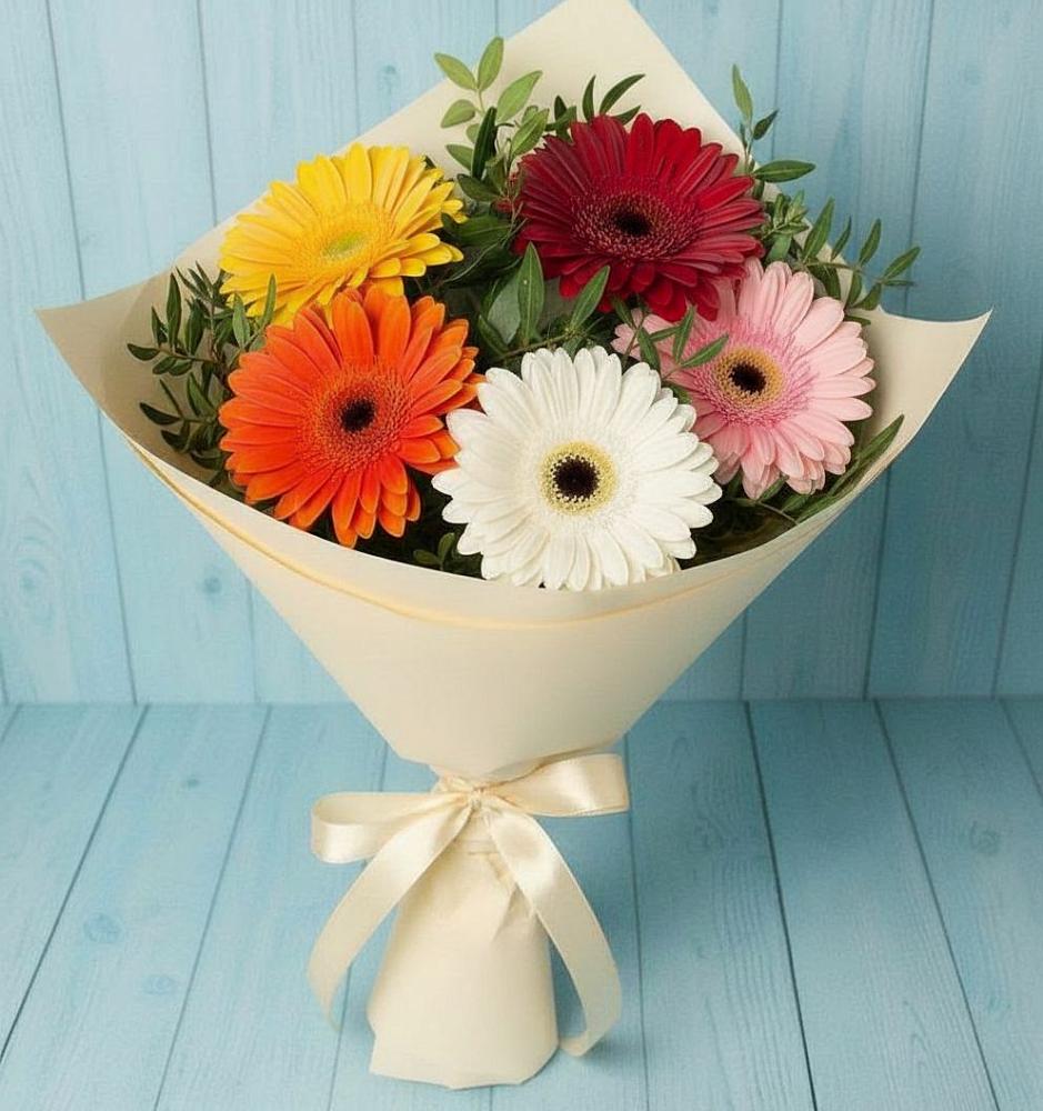 Букет цветов из: Герберы в поселок им. Кирова