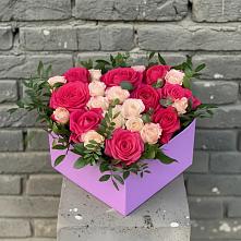 Цветочная композиция из Розы в коробке #REPLACE_PRED# поселок им. Кирова