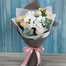 Букет цветов из:  Хризантемы и Розы #REPLACE_PRED# поселок им. Кирова