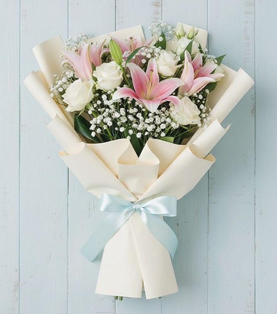 Букет цветов из: Лилии в поселок им. Кирова