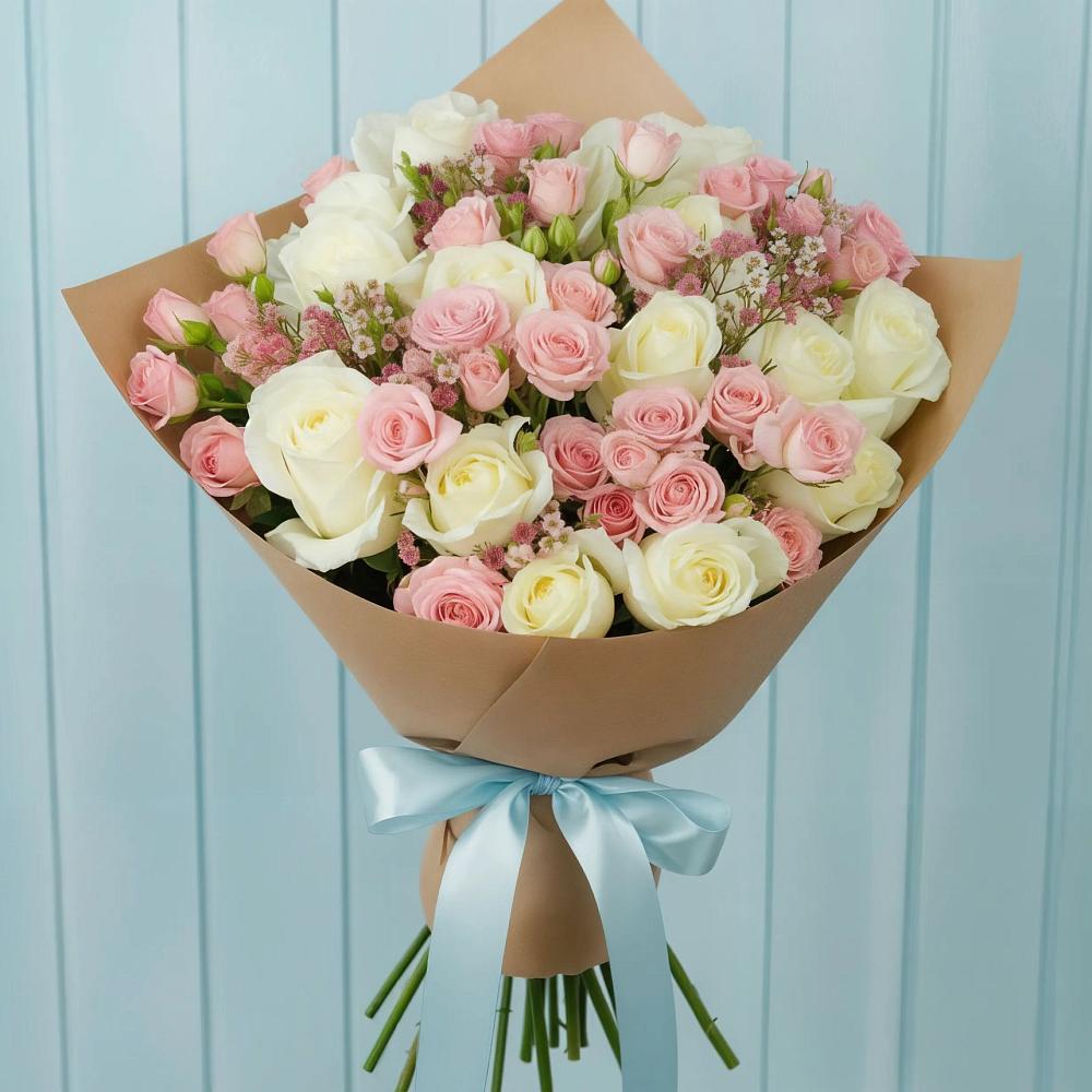 Букет цветов из: Розы в поселок им. Кирова
