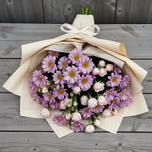 Букет цветов из:  Розы и Хризантемы в поселок им. Кирова