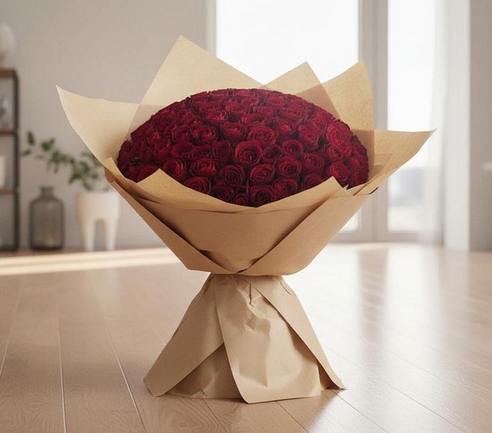 Букет 101 Красная роза в поселок им. Кирова