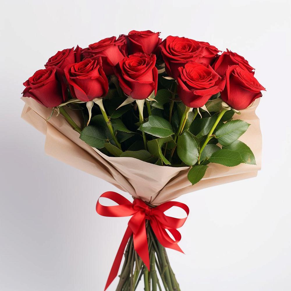 Букет 11 Красных роз Эдлесс Лав в поселок им. Кирова