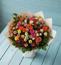 Букет Микс из разноцветных кустовых роз #REPLACE_PRED# поселок им. Кирова
